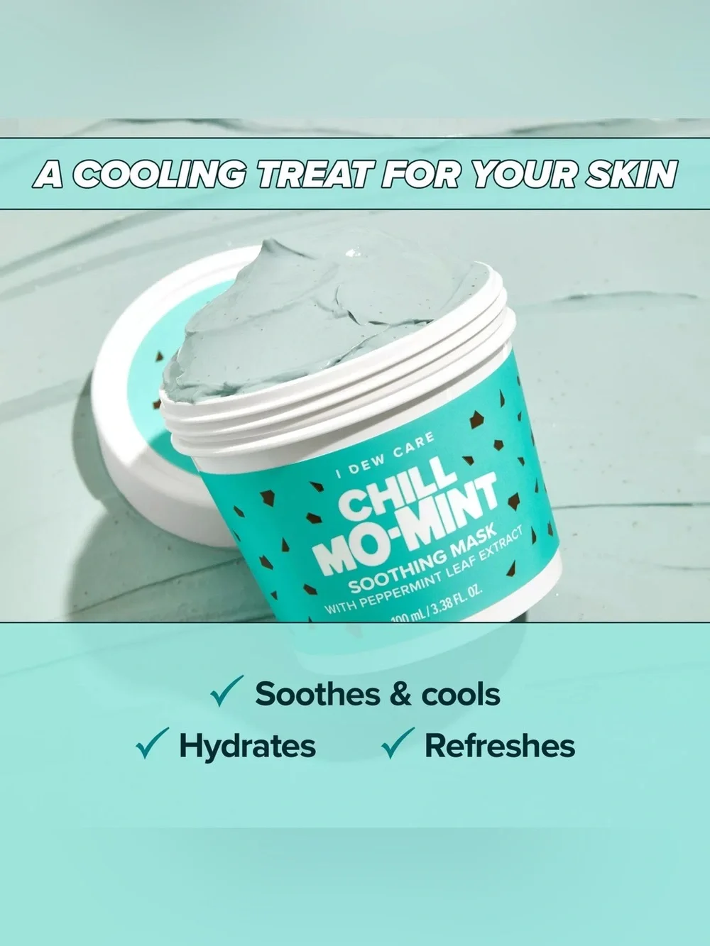 I Dew Care Chill Mo-Mint Soothing & Cooling Wash-Off Mask - 100 ml / 3.38 fl oz.